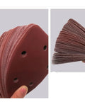 Super Cool 140X98Mm Triangular Sandpaper Sheets With 6 Hole Design For Fast Dust Extraction and Hook Loop Attachment stacked for easy access.