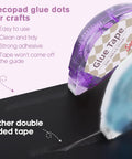 Double Sided Craft Tape Roller Kit 12 Pack for Scrapbooking and Card Making 0.3 Inch by 26 Feet Clear Adhesive on black surface