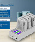 3 Way Battery Charging Station With Color Screen Bidirectional Fast Charging For Drones And Smartphones Energy Box