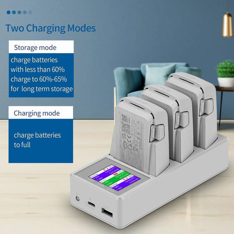 3 Way Battery Charging Station With Color Screen Bidirectional Fast Charging For Drones And Smartphones Energy Box