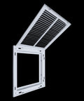 Fits 18 By 18 Duct Opening Steel Return Air Grille With Removable Door For One Inch Filters White Vent Cover Opened