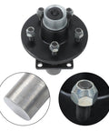 Two Pack Preassembled Trailer Hub Kit With 84 Flange Spindle 5 On 4.5 Inch Bolt Pattern Pre Lubricated And Ready To Roll