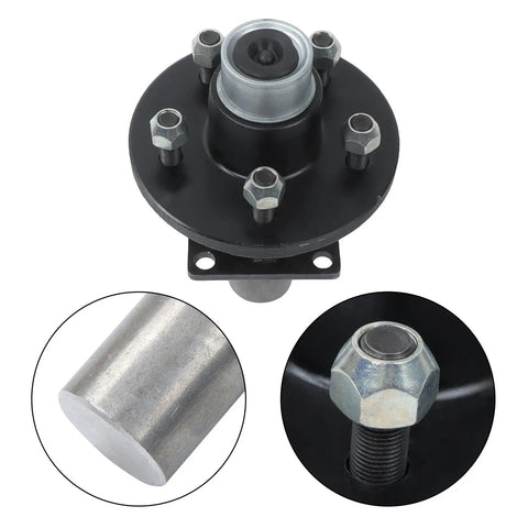 Two Pack Preassembled Trailer Hub Kit With 84 Flange Spindle 5 On 4.5 Inch Bolt Pattern Pre Lubricated And Ready To Roll