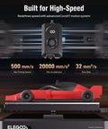 Centauri Carbon CoreXY 3D Printer With Auto Calibration 320C Nozzle Built In Camera Plug And Play Ready To Print Out Of The Box Ultra Fast Up To 500mm Per Second 256x256x256mm Build Volume showing a high-speed printing of a red car model.