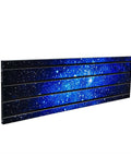 Side view of Dope Star Galaxy Slatwall Panel With Laminated Artwork 40 Inches Wide By 12 Inches Tall MDF Wall Display.