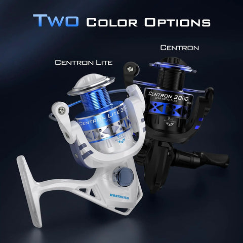 Centron Lite Spinning Reel Size 500 for Anglers, Ultra Smooth Drag up to 17.5 lbs, CNC Machined Aluminum Spool Display