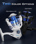 3000 Size Spinning Reel With Ultra Smooth Drag Up To 17.5 Lbs, Lightweight CNC Aluminum Spool, Even Line Lay, Two Colors