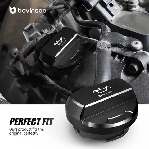 Engine Oil Fill Cap 06K103485C Aluminum Black For VW Audi EA888 Gen 3 Mk7 GTI A3 A4 A5 A6 TT Beetle Passat Tiguan Replacement