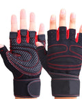 Fingerless Fitness Gloves With Wrist Wrap For Men And Women Breathable Non Slip Gym Gloves For Weightlifting And Barbell Workouts