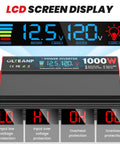 1000W Continuous Power Inverter For Vehicles And Home Use With LCD Display showing voltage and protection icons