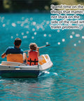 2-inch rubber wheel hub trailer bearing dust cap plug grease cover, 2-pack; two people in a small boat on blue water.