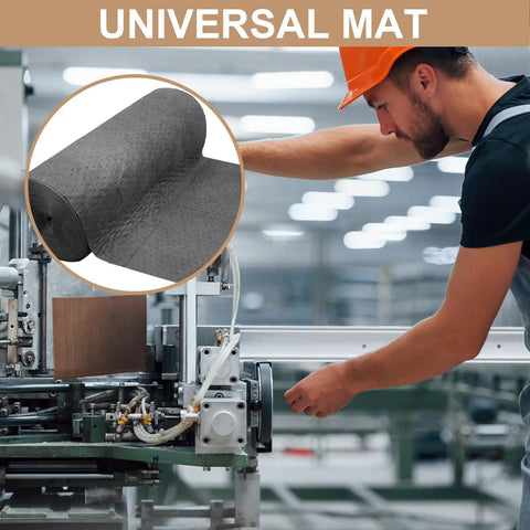 Heavyweight Absorbent Mat Roll 150 Foot Long By 30 Inch Wide For Oil And Water Spills in industrial setting