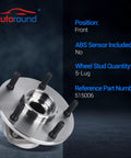 Beefed Up Front Wheel Hub Bearing Assembly For Dodge Ram 1500 4x4 1994 1995 1996 1997 1998 1999 5 Lug Non ABS Front