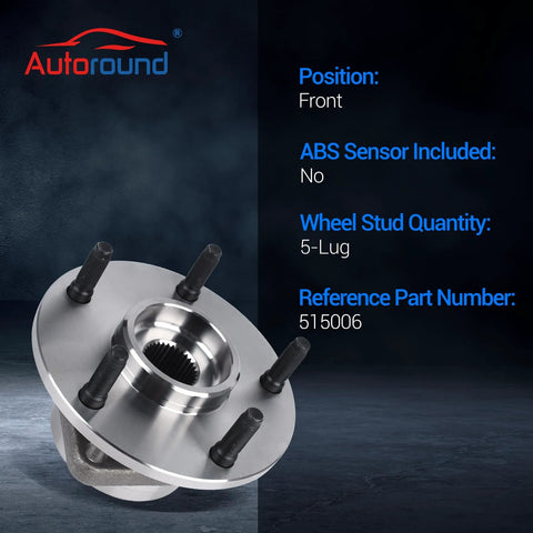 Beefed Up Front Wheel Hub Bearing Assembly For Dodge Ram 1500 4x4 1994 1995 1996 1997 1998 1999 5 Lug Non ABS Front