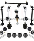 Beefed Up Control Arm Ball Joint Bushing Tie Rod Suspension Kit for Mercedes W123 300D 240D shown with hardware and replacement parts