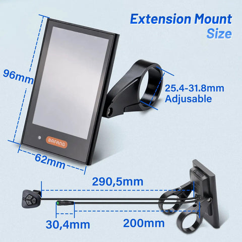 Ebike Display DPC18 For BBS01B BBS02B BBSHD UART Version Mid Drive Motor with extension mount dimensions and buttons