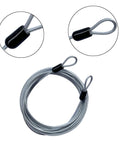 30ft Outdoor Security Cable Lock For Travel Luggage Braided Steel Wire Rope With Smooth Coating Double Loop Design