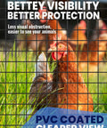 Black PVC Vinyl Coated Wire Mesh Hardware Cloth In One Half Inch 36 Inches By 100 Feet 19 Gauge Welded Wire Fencing showcasing chickens