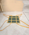 Heavy Duty Canvas Cargo Lifting Pad Net Featuring Rock Solid Non Slip Design Built To Handle Any Rough Towing Hauling Job Site Work And Heavy Load Transport Like A Champ, flat view on concrete ground.