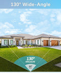 Outdoor Wireless Security Camera System With 130 Degree Wide Angle And 2 Way Audio Home Surveillance Kit view of a house