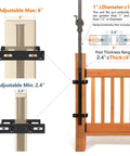 Diagram showing Heavy Duty 304 Stainless Steel Patio Umbrella Holder with adjustable bracket for 2.4-6 inch posts.