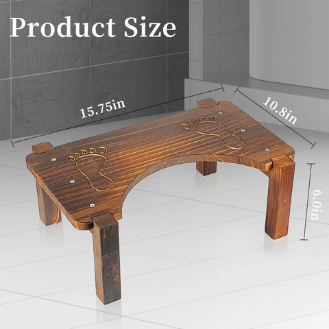 Wooden 7 Inch Squatting Toilet Stool For Adults With Foot Pad And Anti Slip Design Built For Comfort And Safety A Potty Stool