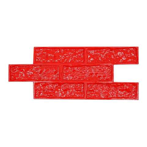 Sturdy PU Concrete Stamp Mats 19.29 By 7.87 Inch Realistic Stone Texture Molds For Slick Seamless DIY Imprinting On Walls Floors Patios Driveways, 20mm Thick For Fast Big Area Coverage - red stone pattern design