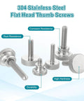 4 Pack M8 X 20mm Knurled Thumb Screws In 304 Stainless Steel With Diamond Head And Shoulder Grip Knobs For Easy Hand Tighten Fastening