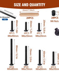 Stainless Steel Crib Hardware Replacement Kit With 76 Pieces Including screws, nuts, dowel, and wrench, detailed sizes shown.