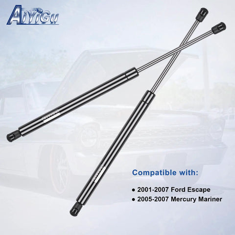 Heavy Duty Rear Window Shock Strut And Liftgate Opener Support For 2001 To 2007 Ford Escape Plus 2005 To 2007 Mercury Mariner, two struts at an angle.