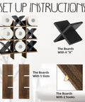 Tic Tac Toe Themed Toilet Paper Holder Stand And Wall Shelf Decor In Rustic Wood Bathroom Organizer with setup instructions