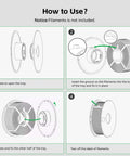 Detachable Filament Spool Holder for Bambu Lab 3D Printers A1 and A1 Mini assembly guide with step-by-step usage instructions.