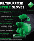 Black nitrile disposable gloves, 8 mil, X-Large, with diamond texture for grip (front view).