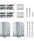 Box Rail Hanger Kit 2 Set For Exterior Barn Doors, Heavy Duty Hardware With 225 Lbs Safe Working Load, Zinc Plated Finish