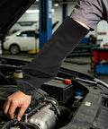 Heavy Duty Fireproof Welding Sleeves Heat Resistant Arm Guards Tough As Nails for mechanics working under a car hood.