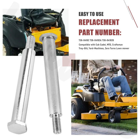 2-Pack Shoulder Bolt Replacement For Cub Cadet MTD ZT And RZT Series Zero Turn Mowers 738-04182B 738-04182A 738-04182