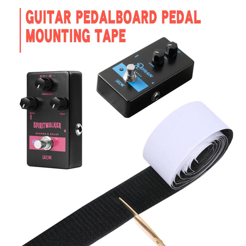 Heavy Duty Guitar Pedalboard Mounting Tape With Adhesive Hook And Loop Strips Keeps Effects Pedals Secure On Your Board