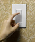 Hand operating Smart Wi Fi Light Switch No Hub Needed 15A Universal LED Incandescent DW15S 1BZ White Control From My App