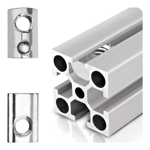 20 Pack Beefy Heavy Duty T Nut With Ball Spring For Aluminum Extrusion 5 16 18 Thread Zinc Plated Steel Roll In Silver T Spring Nut