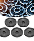 Five Pack Steel Servo Spur Gears With 24 Tooth Internal Spline And 0.8 Module For Precision Drive Systems, Tough As Nails High Strength Gear Set For Industrial Machinery, Durable Construction And Smooth Torque Transmission.