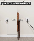 Game Changing 118 Inch Silicone Cord Cover For Walls With Strong Self Adhesive Backing Flexible Cable Manager To Nail Your TV Setup And Kick The Ugly Wires Straight To The Curb Today, before and after comparison.