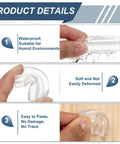 Top Shelf Clear Recessed Finger Pulls 2 Pack Easy Peel And Stick Cabinet Hardware 1.97 Inch showing waterproof features and easy application.