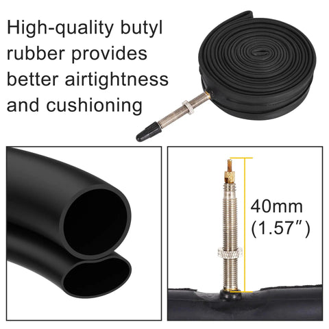 700x25c Road Bike Tire With Inner Tube And Tire Levers Ride Ready Foldable Replacement Tire inner tube and valve details