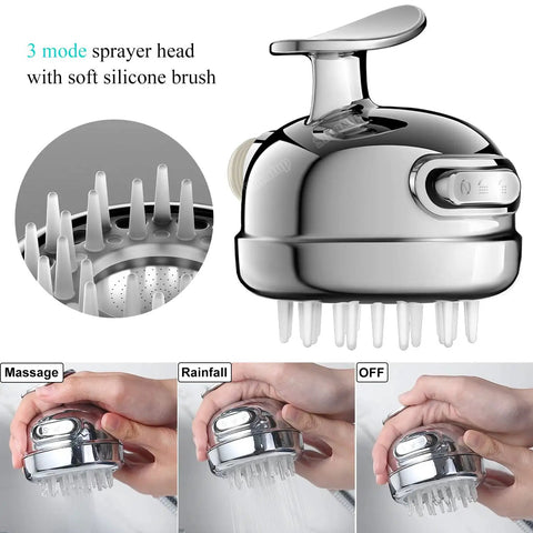 Three Mode Faucet Sprayer Attachment with 5.9 Foot Hose for Kitchen Bathroom and Garden showing handle and spray settings