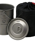 Ultra Lightweight 900ml Titanium Camping Pot And Mug With Lid And Mesh Bag Drink Directly From One Pot 134g Ultralight