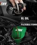 Using 6L Oil Extractor and Flexible Moldable Oil Funnel Kit for spill-free fluid changes in cars, motorcycles, and boats.