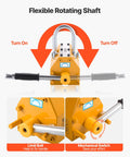 Front view of VEVOR magnetic lifter, yellow, 1320 lb capacity, release handle and steel hook