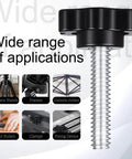 12 Pack 1/4-20 Black Star Knobs With Grippy Knurled Hand Grip, used for camera stands, frames, umbrella holders, and more.