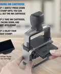 Heavy Duty Self Inking Date Stamp Built Tough For Busy Shops And Stores Runs Smooth With Zero Mess covers ink cartridge change process.