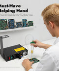 Pro Grade Semi Automatic Glue Dispenser Machine For Electronics With 0.01ml Precision And Vacuum Suck Back Solder Paste Controller Liquid Adhesive Dropper Timer Controlled Bonding Of Tiny Components And PCBs used on PCB board